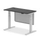 Air Slimline Height Adjustable Black Series Desk with Cable Ports with Steel Modesty Panel